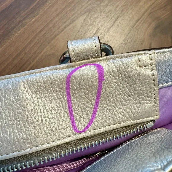 Coach Penelope Metallic Pebbled Leather Shoulder Bag - Picture 15 of 15